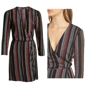 Rails Lola metallic wrap dress NWOT XS MSRP $178